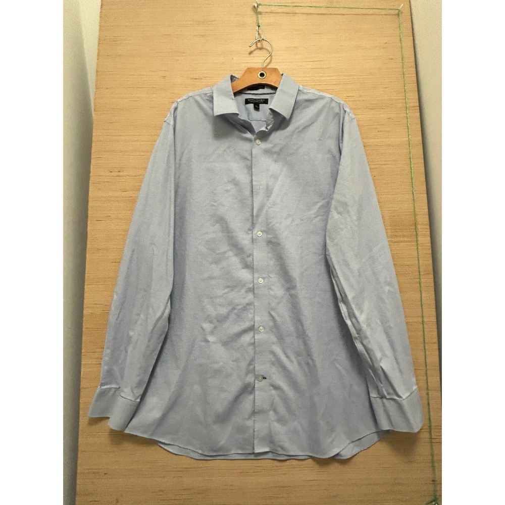 Banana‎ Republic Mens XL Camden Standard Fit Non-Iron Cotton Dress Shirt Blue
